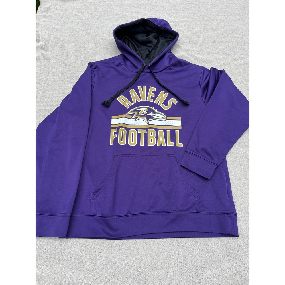 NFL Team Apparel Baltimore Ravens Football Hoodie Purple Mens Large Pullover